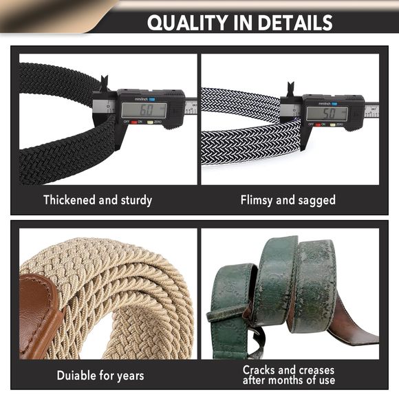 Casual Stretch Belts For Men, Adjustable Braided Mens Elastic Belt, Ideal🐯 - Picture 5 of 6